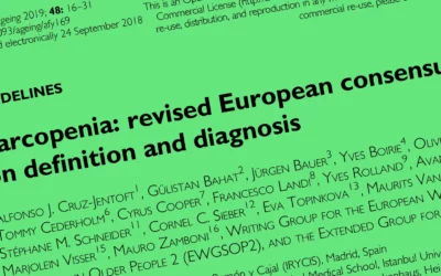 Sarcopenia: revised European consensus on definition and diagnosis. Cruz-Jentoff A. Age Ageing 2019